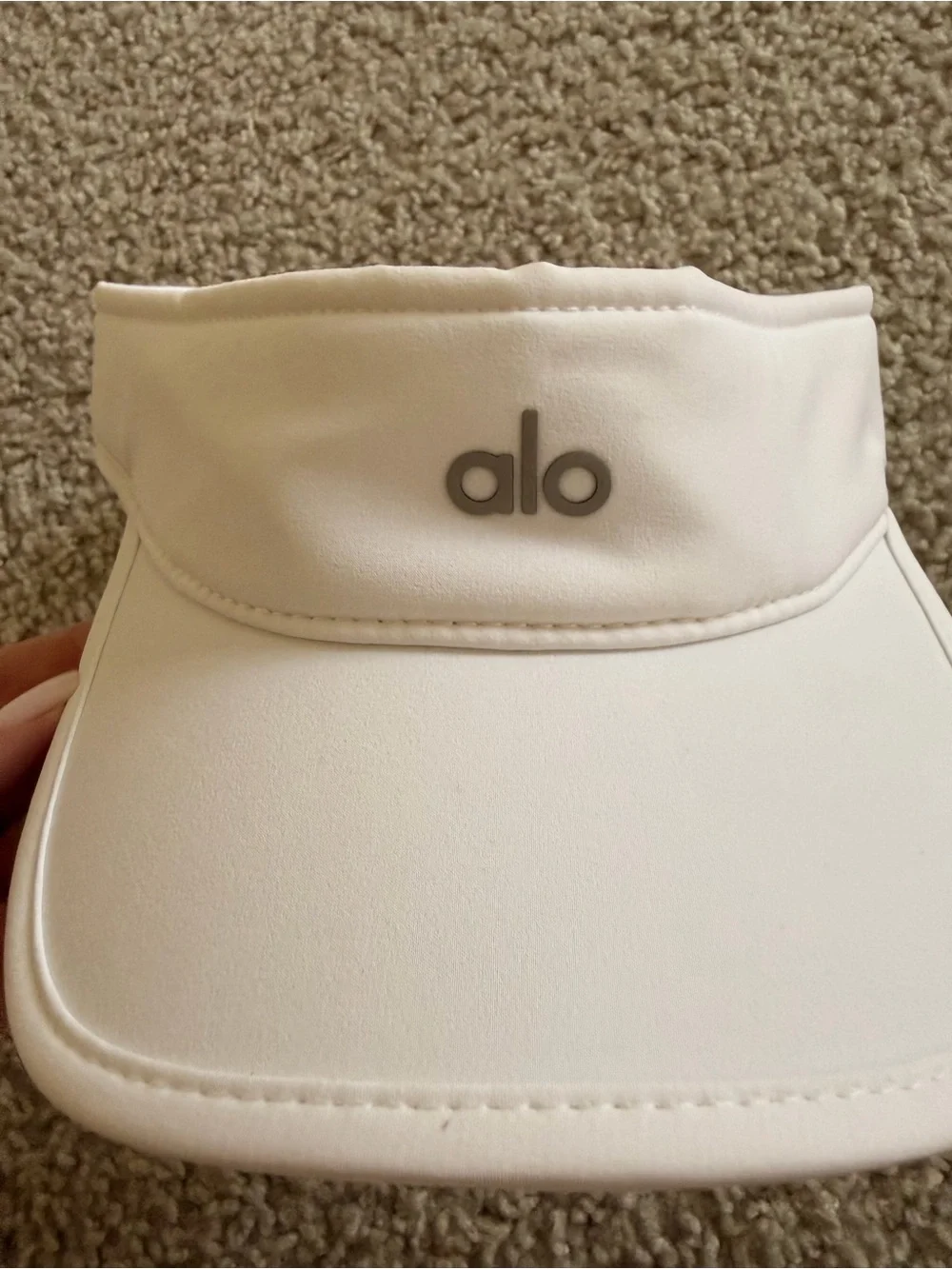 ALO Yoga White Kids Visor with Logo